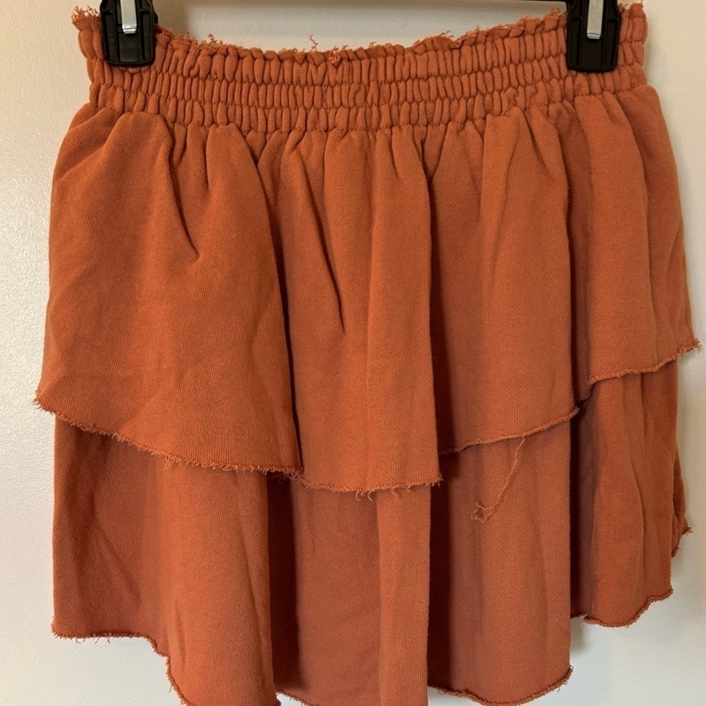 Aerie Sz S/P Cotton Ruffle Tiered Layer Athletic Mini Skirt NWT